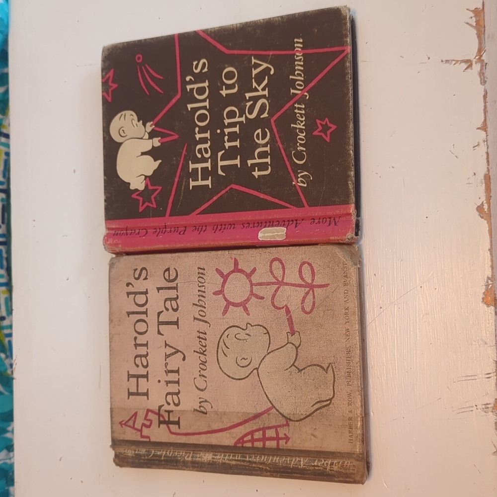 2 Vintage 1950's Harold Books By Crockett Johnson